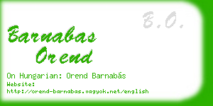 barnabas orend business card
